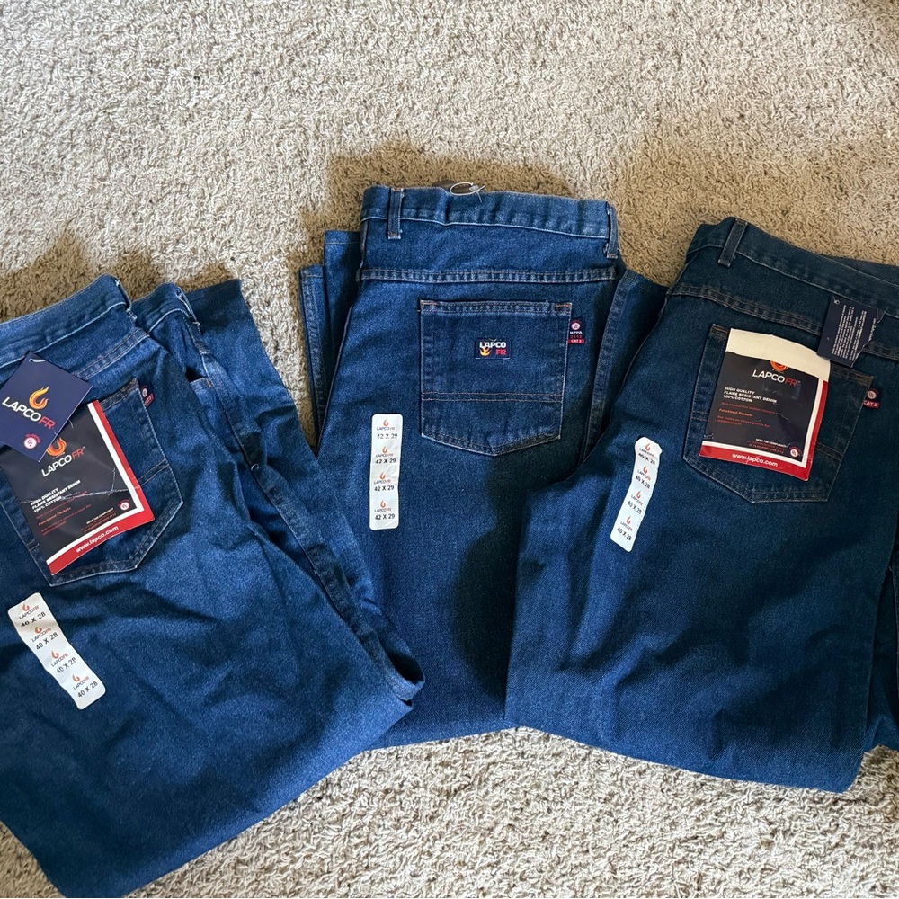 Lapco FR rated Men's Classic Blue Relaxed Jeans